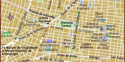 Centro historico Mexiko Hiria mapa