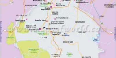 Mexiko Hiriko mapan kokapena