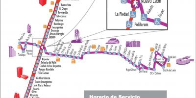 Mapa metrobus Mexiko Hiria
