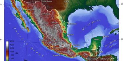 Mexiko Hiria topografikoak mapa