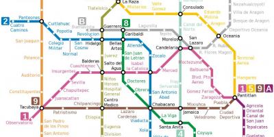 Mexiko Hiria lurpeko mapa