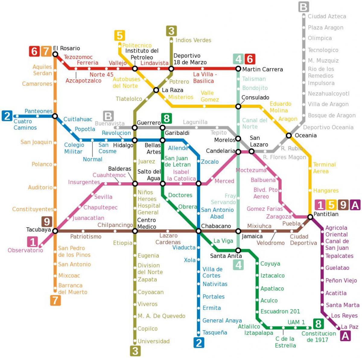 Mexiko df metro mapa