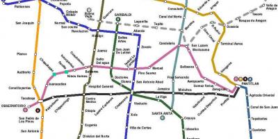 Mapa Mexiko Hiriko autobus 
